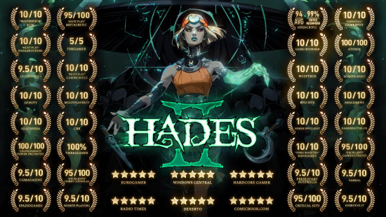 一眼望去好多满分！《哈迪斯2》公布媒体赞誉墙 目前正在打折!