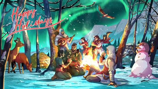 《刺客信条》圣诞贺图：黑武士弥助C位出道！