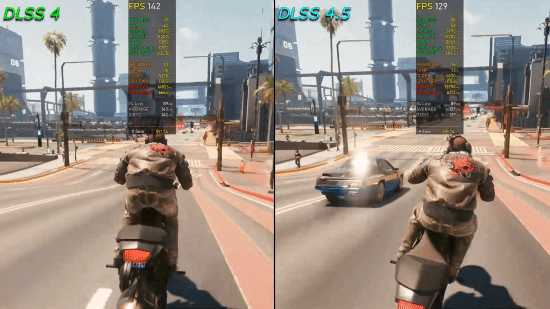 DLSS4.5提升有多大？《赛博朋克》画面对比来咯