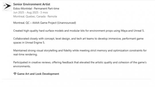 曝Eidos 蒙特利尔疑似秘密开发“4A”级游戏项目！