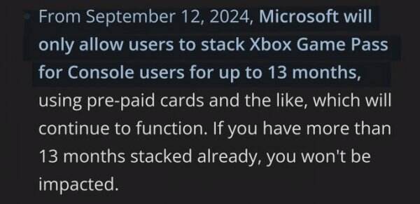 除价格上涨外 XGP最多累积时长降低至13个月